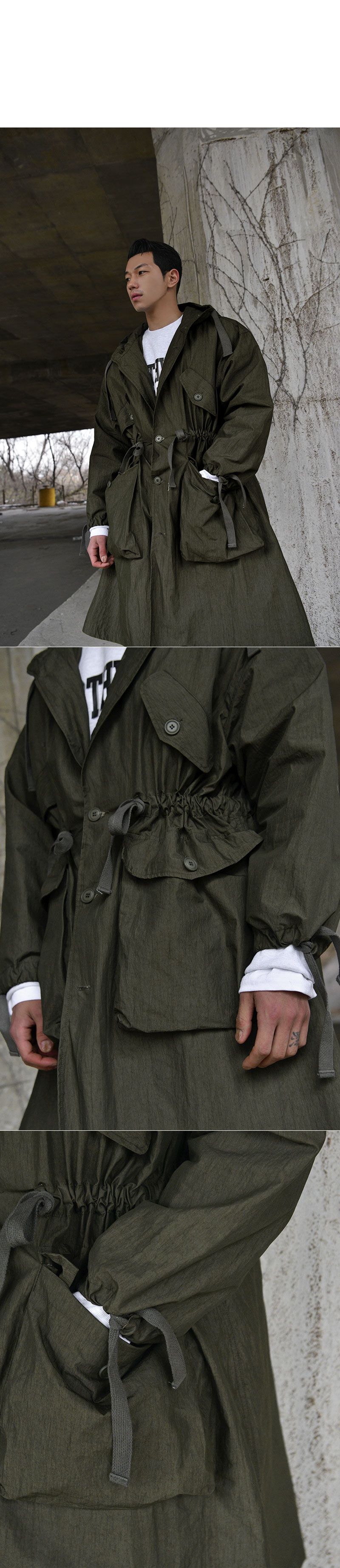 Tough Edgy Vintage Military Mod Mens Strap Long Field Hood